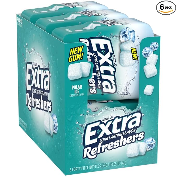EXTRA Refreshers Polar Ice Chewing Gum, 40 Pieces...