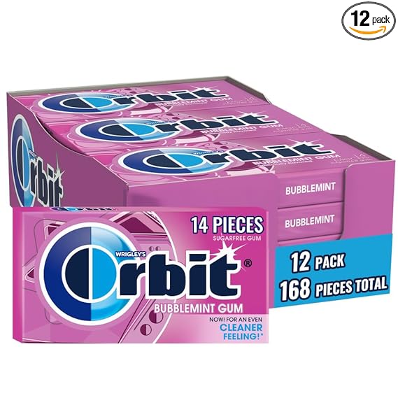 ORBIT Bubblemint Chewing Gum Sugar Free, 12 Packs...